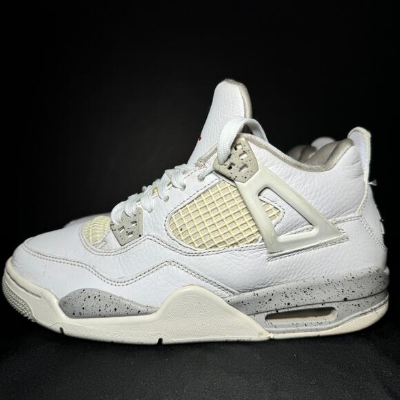 Size 7 - Nike Air Jordan 4 Retro GS White Oreo Men's Shoes - Picture 9 of 9